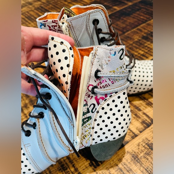 MAIA TMA EYES RETRO POLKA DOT LEATHER BOOTIE WOMENS SZ 8 1/2 / US 40 NWT - Picture 8 of 12